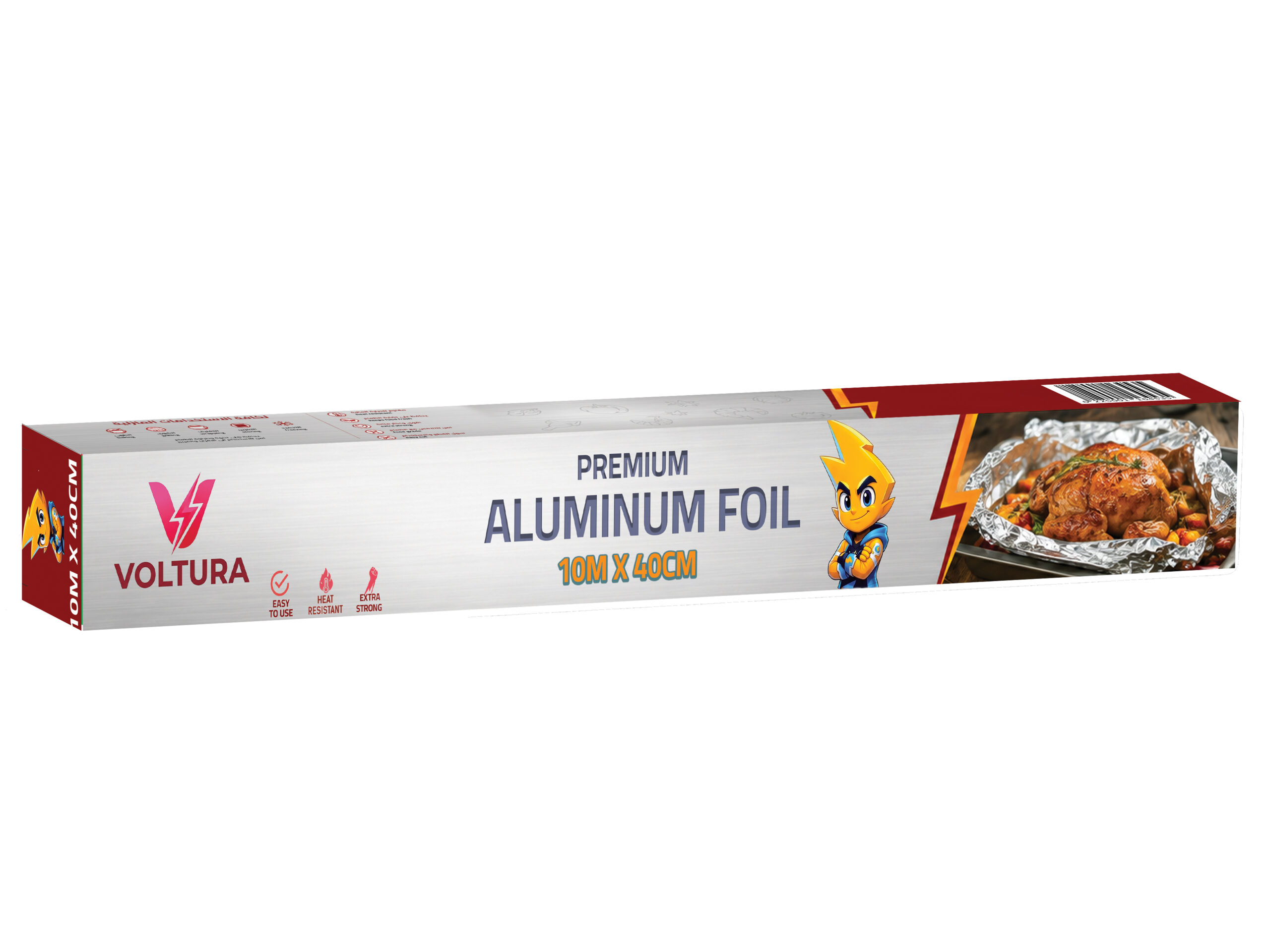 10متر Voltura Aluminum Foil Roll 40 cm X 10 Meter - Image 1
